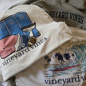 Vineyard Vines Boys XL Lot Of 3 | Whale Logo,  2 T-Shirts + Gray Hoodie
